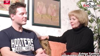 German grandmother seduces her stepson in sex