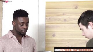 SayUncleNetwork.com - Pale Dakota Lovell slobbers on dildo before Tyjon's raw barebac