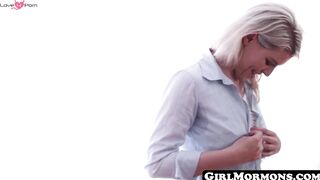 GirlMormons.com - Sweet Mormon cuties' licking each other after a photo shoot