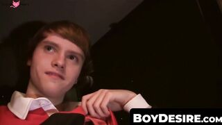 BoyDesire.com - Alex Silvers' intense tattooed cock stroking in a van