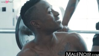 MaleNoir.com - Threesome interracial anal sex with handsome athletic gays fucking har
