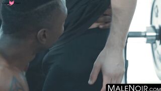 MaleNoir.com - Threesome interracial anal sex with handsome athletic gays fucking har