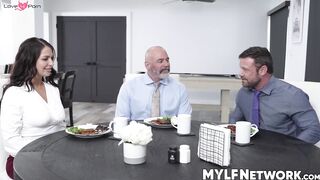 Curvy Alexa Payne fucked hard in a standing doggystyle position by dominant boss Serg