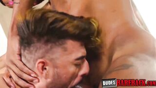 Muscular guy Guto Abravanel serves creamy deepthroat in a rough anal sex session with
