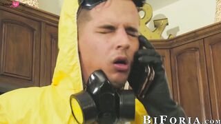 Bunny Colby sucks stud off while Wolf Hudson bangs him hard