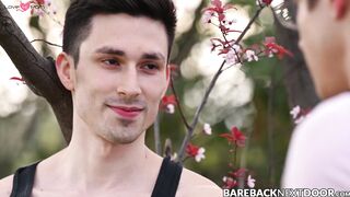 Kane Fox buttfucks tattooed Jayden Marcos ass at the park