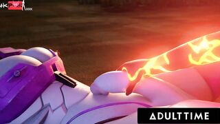 F.U.T.A. SENTAI SQUAD - Futanari Babes Team Up To CUMMED Volcanic Villain With Huge Robot Suits