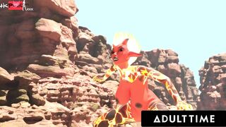 F.U.T.A. SENTAI SQUAD - Futanari Babes Team Up To CUMMED Volcanic Villain With Huge Robot Suits