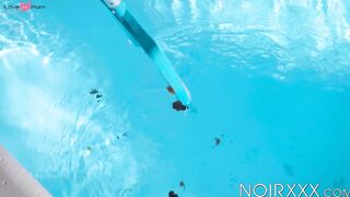 Tony Genius raw breeds black bear Micah Martinez by the poolside