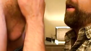 Bearded Bear Takes Two Loads to the Face