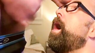 Bearded Bear Takes Two Loads to the Face