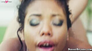 Nia Nacci shows swallows big white dick