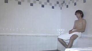 Gorgeous twink Tyler Berke dick sucked before voyeur fucking