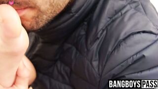 Bareback cock riding and anal play with hot jocks with tats