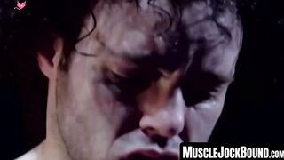 MuscleJockBound.com - Pierced wrestler's mutual blowjob leads to a cum spray in a rou
