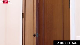 ADULT TIME - Big Boobed mom Sophia Locke Takes Scrawny Stepson's Virginity, Lets Him Taste Juicy Snatch!