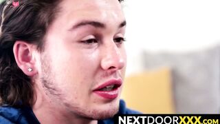 NextDoorXXX.com - Sensual young homo tugs big cock slowly until he cums in a hot solo