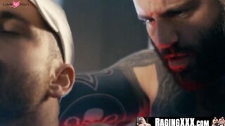 RagingXXX.com - Celebratory anal plowing with hot jocks Markus Kage and Beau Butler