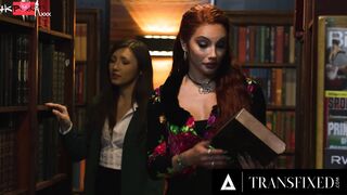 TRANSFIXED - Mischievous Besties Ariel Demure & Maya Woulfe Have Sneaky Rough Sex Into Outdoors Library