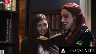 TRANSFIXED - Mischievous Besties Ariel Demure & Maya Woulfe Have Sneaky Rough Sex Into Outdoors Library