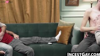 IncestGay.com - Stepdad and stepsons neighbors fucked me in threesome