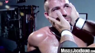 MuscleJockBound.com - Bound wrestler dominated and tormented by his tattooed opponent